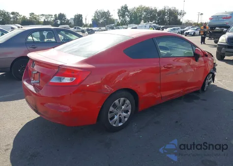 2012 Honda Civic Lx z USA, uszkodzony, nr VIN 2HGFG3B54CH545698